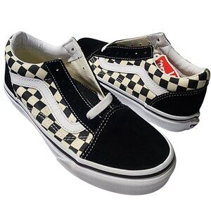 Vans Unisex Kid's Low-Top, Primary Check Black White Size 3‎